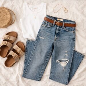 Levi’s Wedgie Straight Jeans 26 High Rise Distressed Medium Wash Vintage Fit